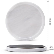 Load image into Gallery viewer, Premium Marble Depth Design Coaster Plates Set of 4 Luxury Table Coasters, Marble Coasters
