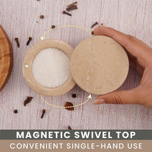 Load image into Gallery viewer, Marble Salt Cellar Small with Magnetic Lid  Handmade Kitchen Salt &amp; Spice Container
