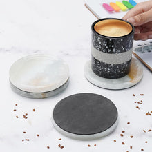 Load image into Gallery viewer, Premium Marble Depth Design Coaster Plates Set of 4 Luxury Table Coasters, Marble Coasters
