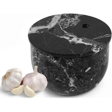 Load image into Gallery viewer, Marble Handcrafted Garlic Keepers Natural Marble Garlic Storage Jar Garlic Container for Counter
