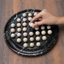 Load image into Gallery viewer, Peg Solitaire 10” Marble Puzzle Game, Marble Peg Solitaire Board Game, Marble Solitaire Puzzle

