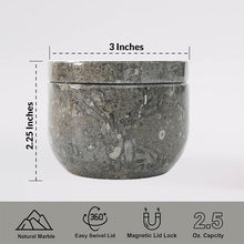 Load image into Gallery viewer, Marble Salt Cellar Small with Magnetic Lid  Handmade Kitchen Salt &amp; Spice Container
