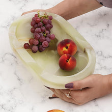 Load image into Gallery viewer, Radicaln Tray with Legs 10" Decorative Bathroom Vanity Tray decorative tray, Natural Stone, Marble Oval Tray, Pedestal Tray, Elegant Home Decor
