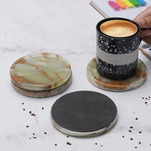 Load image into Gallery viewer, Premium Marble Depth Design Coaster Plates Set of 4 Luxury Table Coasters, Marble Coasters
