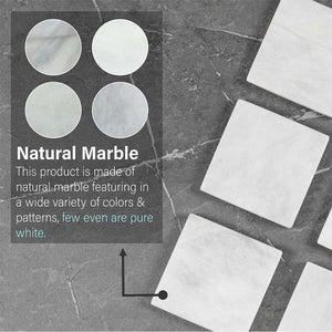 Handmade Marble Set of 6 Kitchen Square Coaster Plates