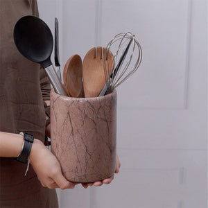 utensil holder-marble utensil holder