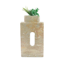 Load image into Gallery viewer, vase, flower vase, vase décor, travertine vase, 
