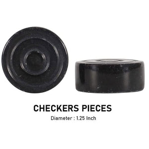 Black and White Handmade 15 Inches Marble Tournament Checkers Set