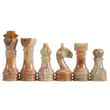 Load image into Gallery viewer, Marble Black &amp; Multi Green Premium Quality Chess Game Figures
