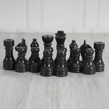 Load image into Gallery viewer, Marble Black &amp; Multi Green Premium Quality Chess Game Figures
