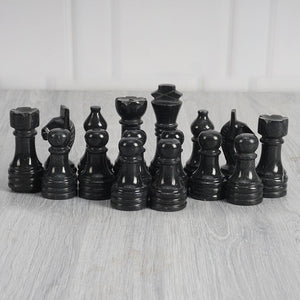 Marble Black & Multi Green Premium Quality Chess Game Figures