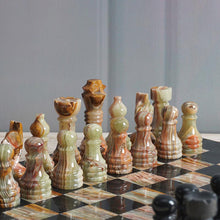 Load image into Gallery viewer, Marble Black &amp; Multi Green Premium Quality Chess Game Figures
