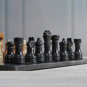 Marble Black & Multi Green Premium Quality Chess Game Figures