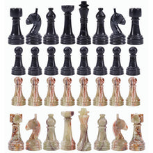 Load image into Gallery viewer, Marble Black &amp; Multi Green Premium Quality Chess Game Figures
