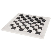 Load image into Gallery viewer, White and Black Handmade 15 Inches Marble Tournament Checkers Set
