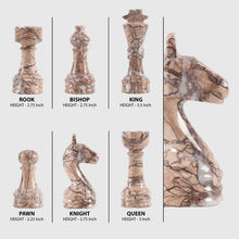Load image into Gallery viewer, white and marinara chess pieces and chess board
